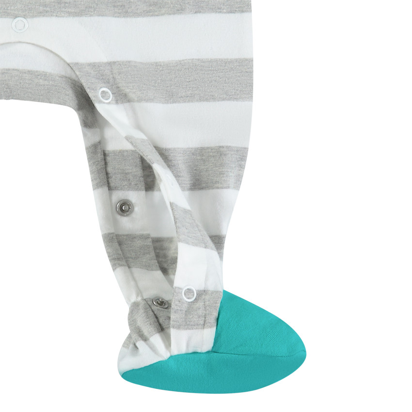Dors-bien en jersey rayé print dinosaure surfeur  