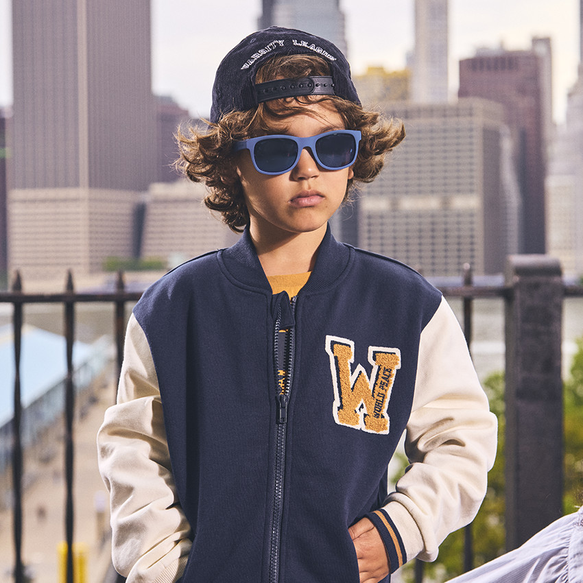 Gilet en molleton effet bombers fantaisie avec patch brodé pour garçon 