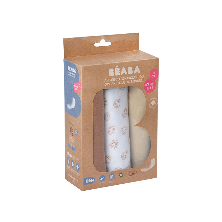 Set de 3 langes - Hérisson - Imprimé (Béaba) - Image 4