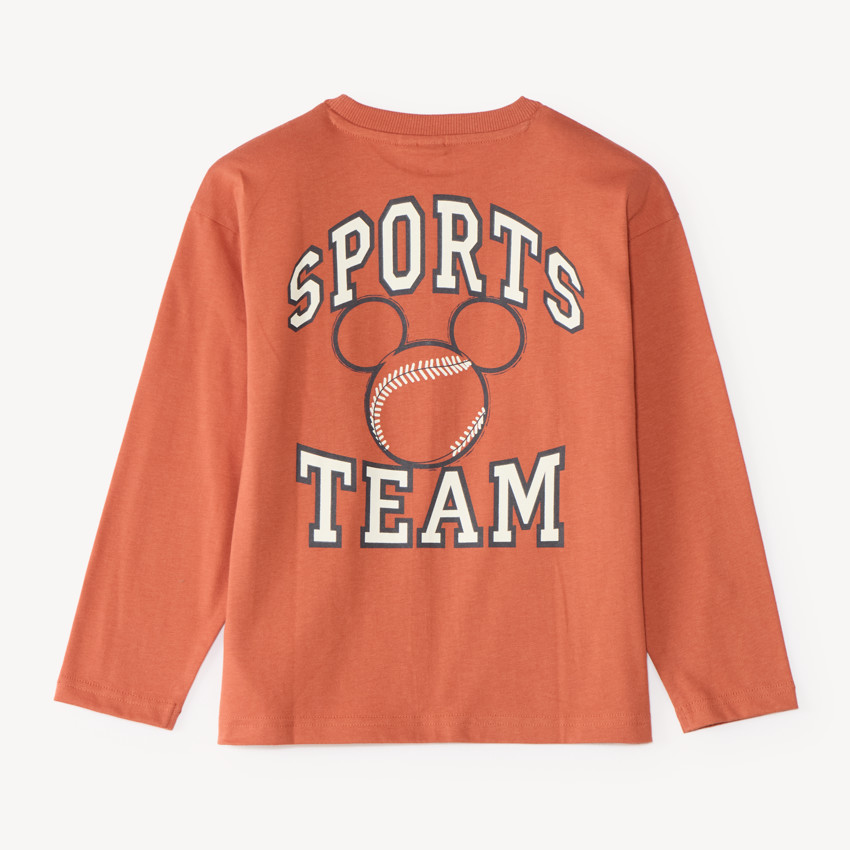 T-shirt garçon manches longues patch Mickey Disney 