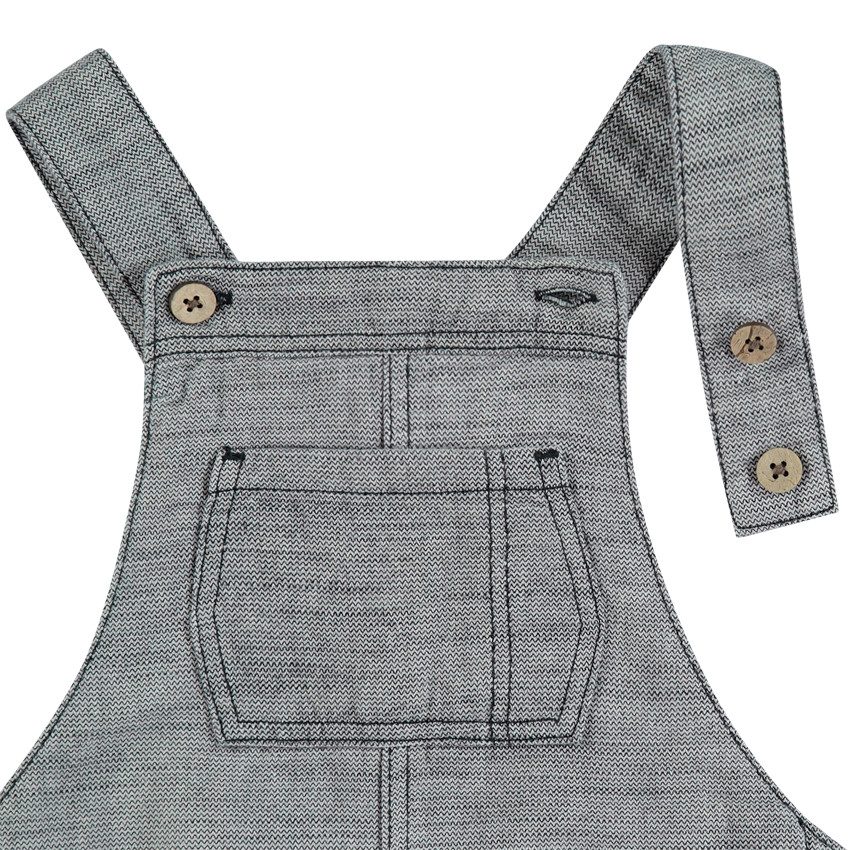 Ensemble t-shirt manches longues et salopette grise pour bébé garçon 