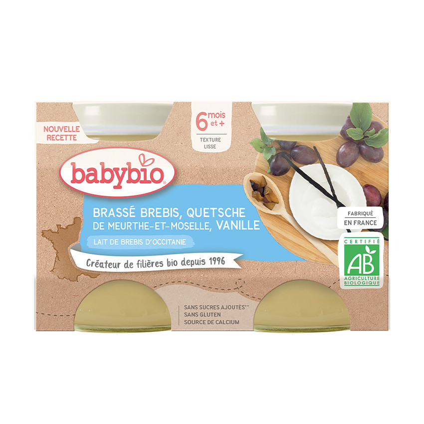 Brassé au lait de brebis, quetsche et vanille 2x130g 