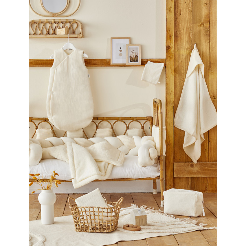 Set cap de bain + gant mousse de lait  