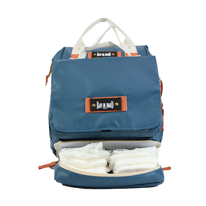 Sac à langer 2 en 1 type sac à dos Camille océan 