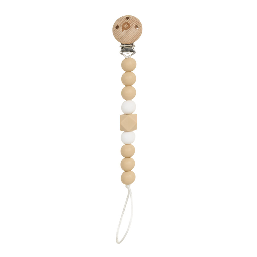 Attache sucette en silicone - Beige