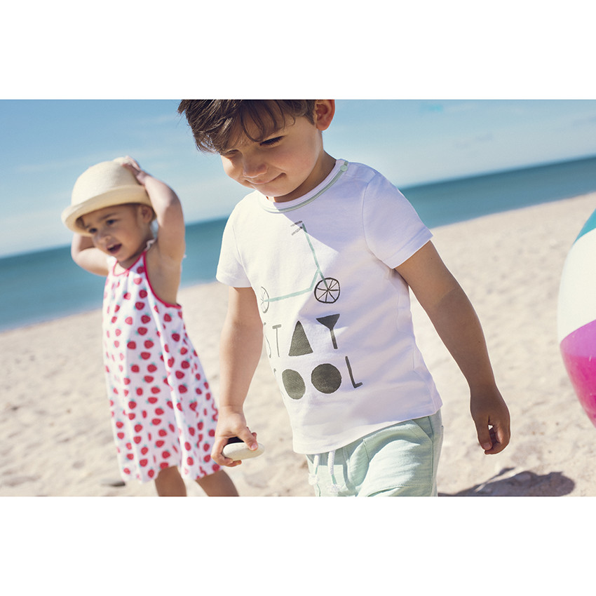 Robe imprimée à bretelles volantées pour bébé fille 