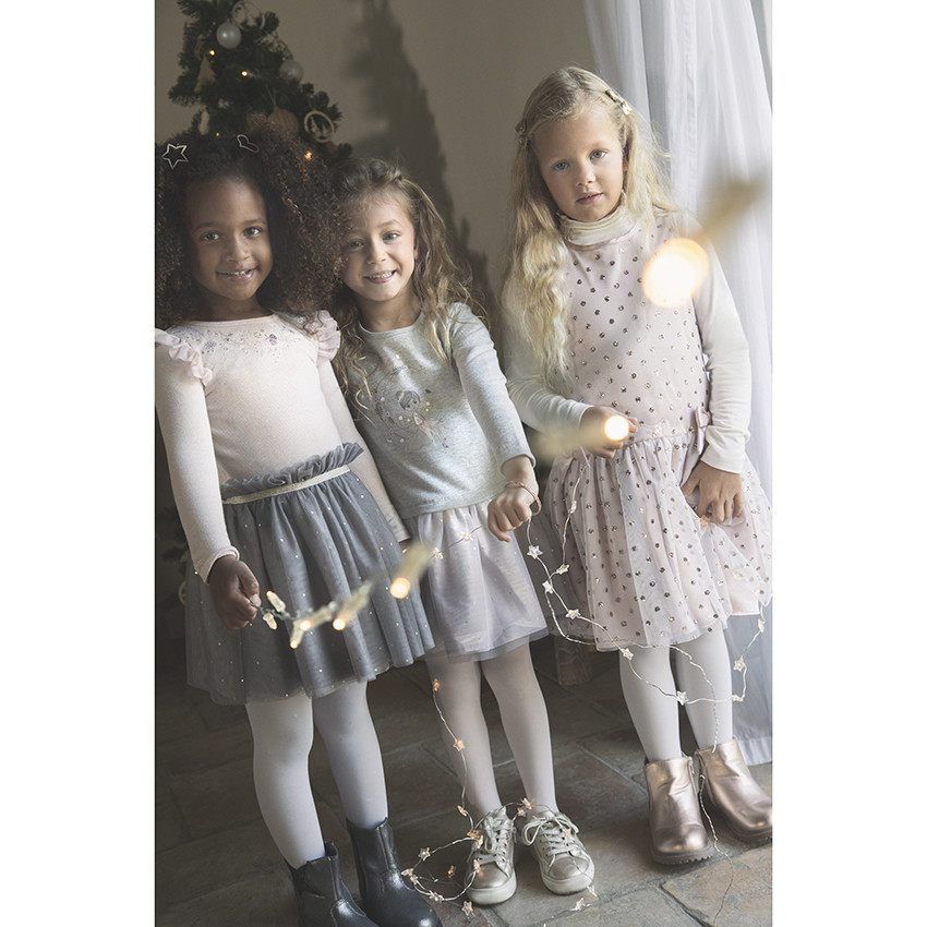 Robe de fêtes sans manches en tulle à paillettes pour enfant fille 