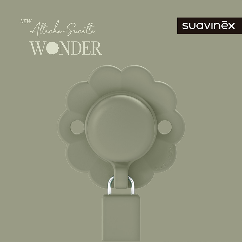 Attache-sucette en silicone Wonder hedge green 