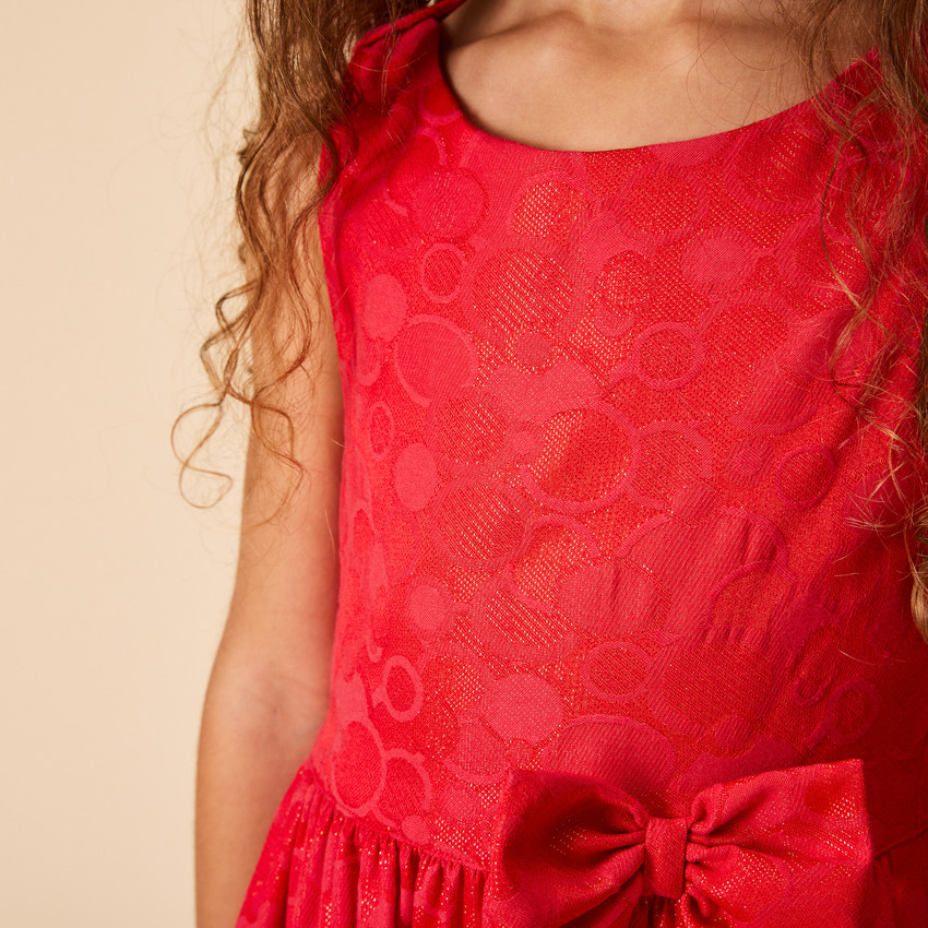 Robe de fête sans manches motifs jacquard irisés pour fille 