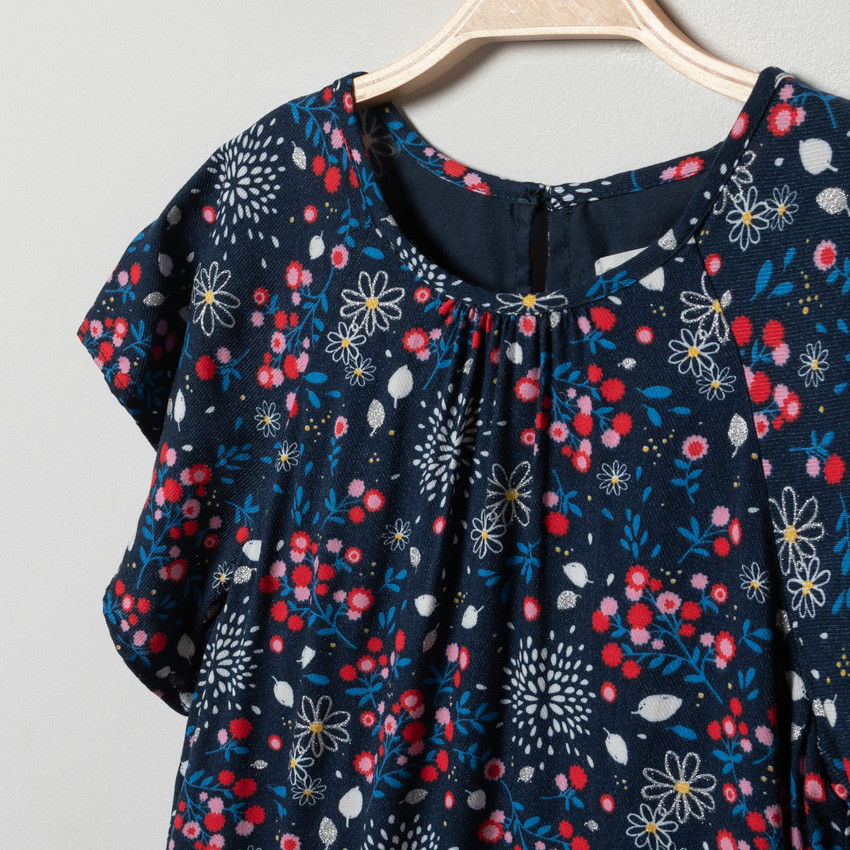Robe manches courtes à imprimé floral pour enfant fille 