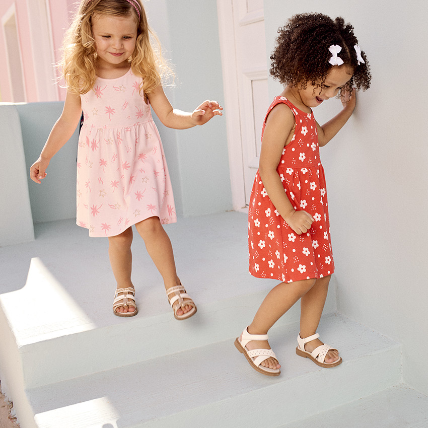 Robe sans manches imprimé fantaisie pour bébé fille 