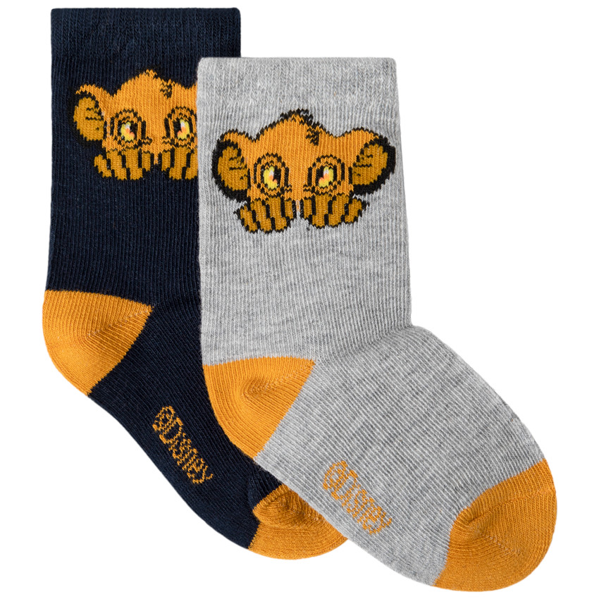 Lot de 2 paires de chaussettes assorties motif Simba Disney 