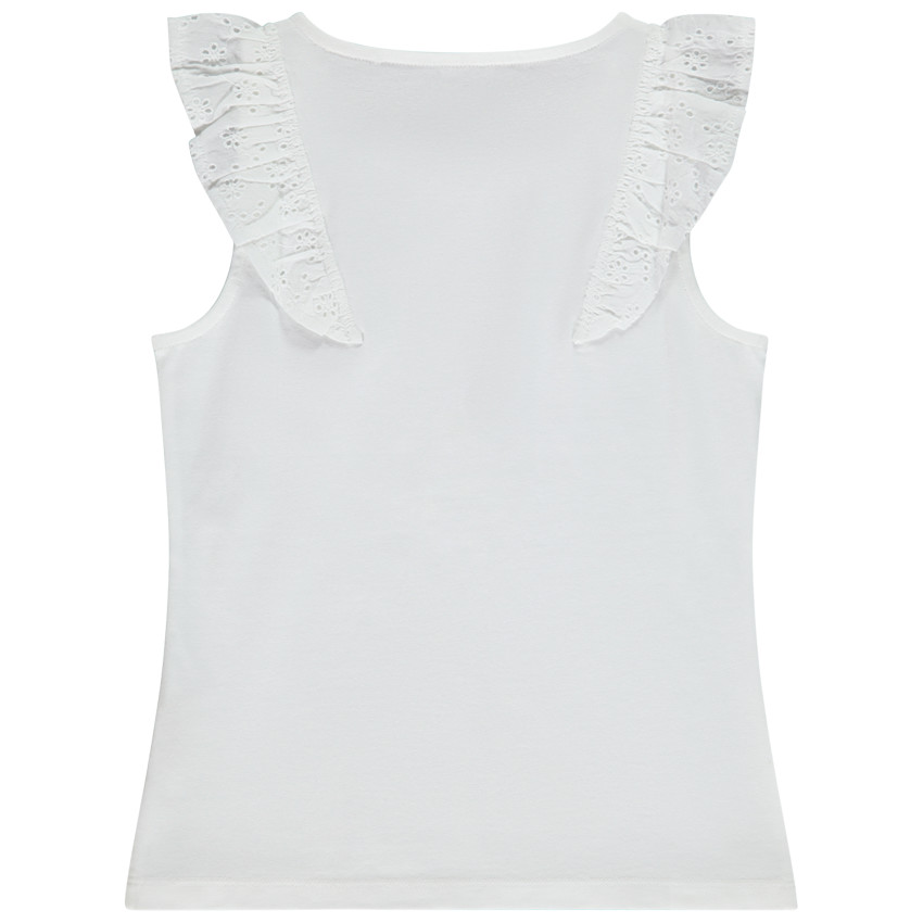 Débardeur à volants en broderie anglaise pour fille 
