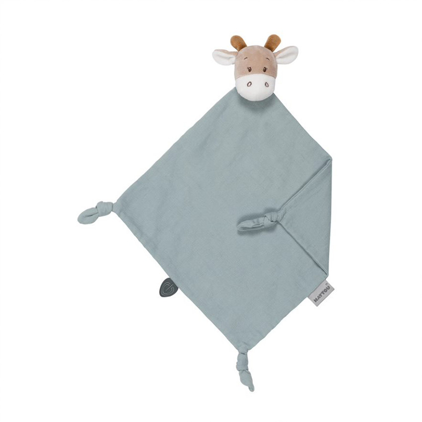 Doudou maxi girafe plat Luna & Axel - Vert/Beige Main Doudou maxi girafe plat Luna & Axel - Vert/Beige