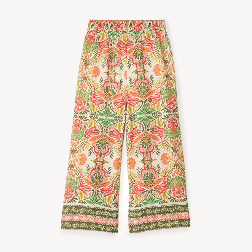 Pantalon large et fluide imprimé fantaisie pour fille 