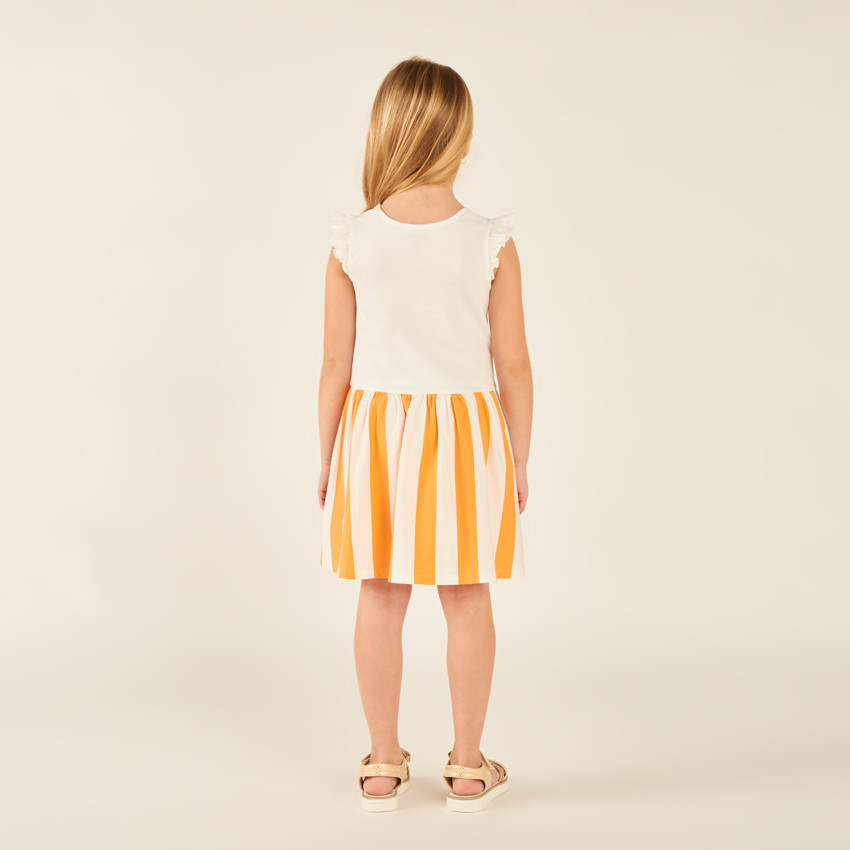 Robe débardeur 2-en-1 bas à rayures pour fille 