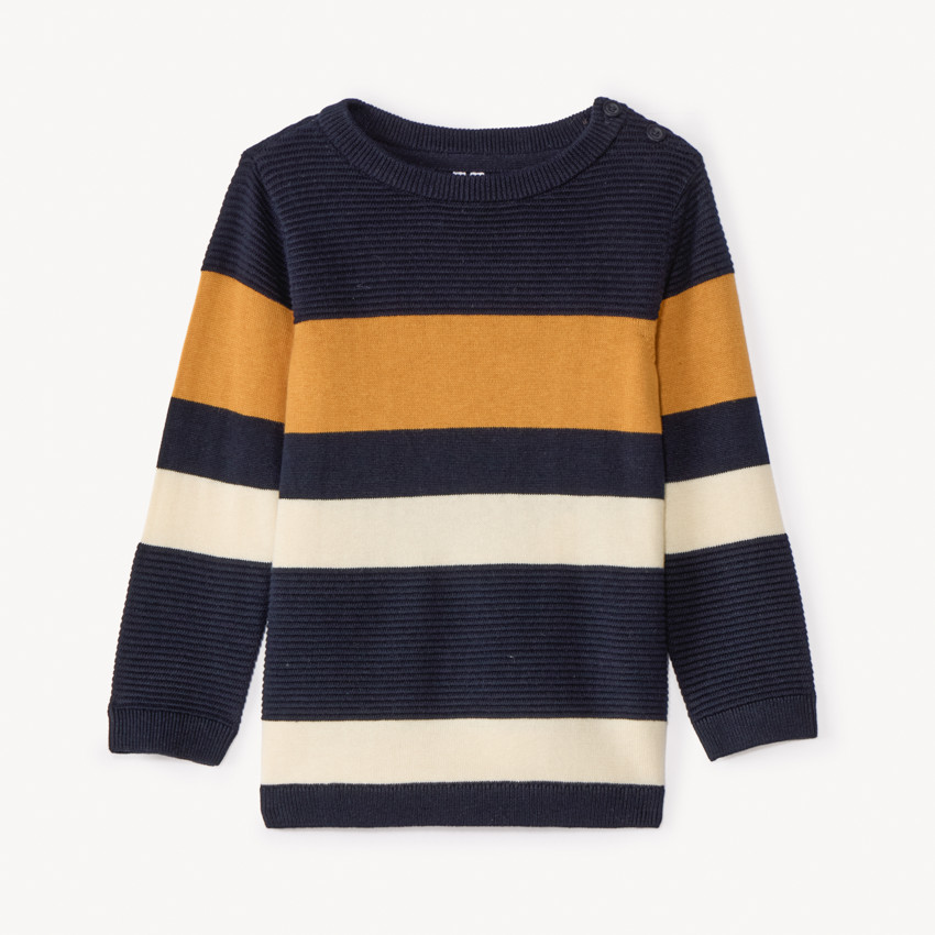 Pull en tricot fantaisie rayé pour bébé garçon