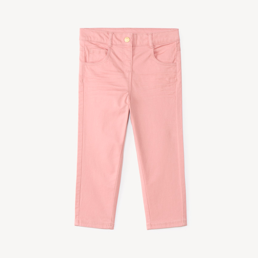 Pantalon slim bébé fille en twill uni 