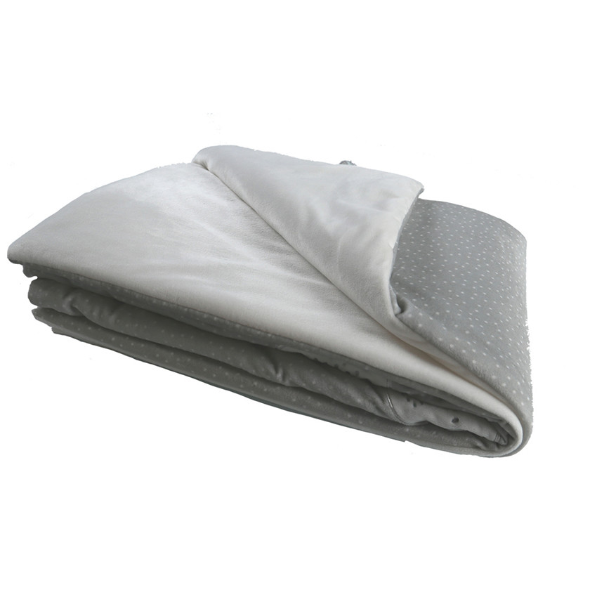 Couverture Anna et Milo en Veloudoux 100 x 140 cm - Gris/Ecru  