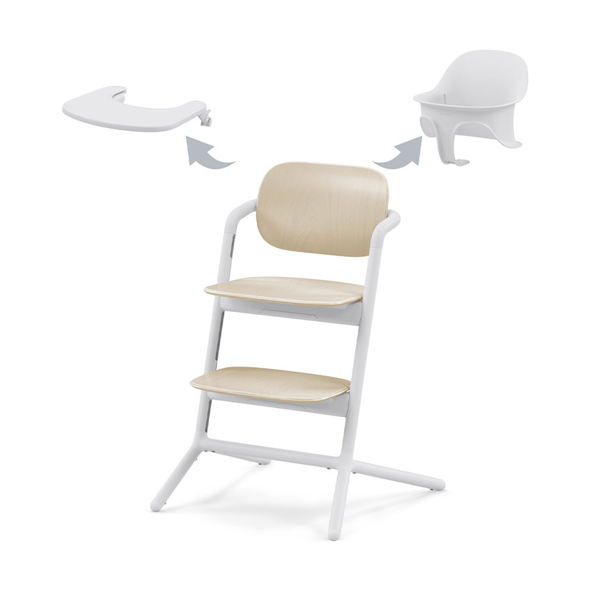 Chaise haute évolutive Lemo 3 en 1 sand white 
