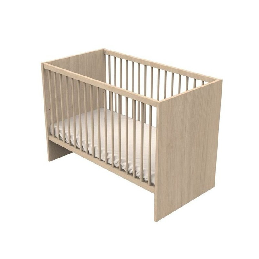 Lit bébé 120 x 60 cm Tokyo aspect chêne suave 