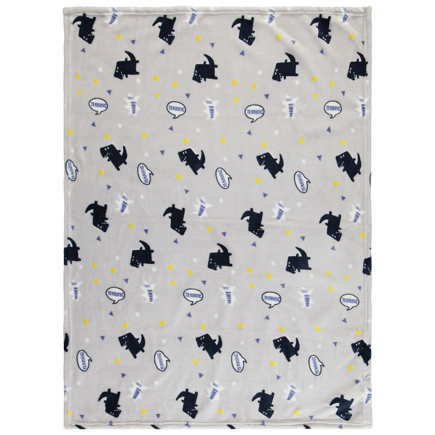 Couverture en sherpa imprimé dinosaures 