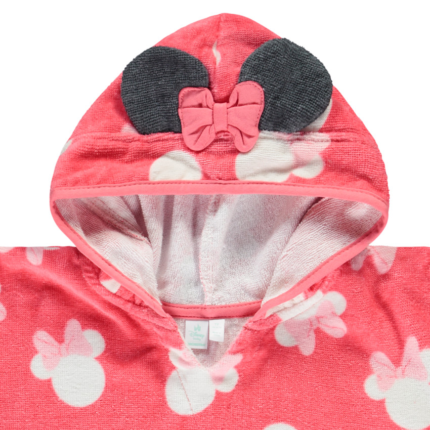 Poncho de bain ludique imprimé Minnie Disney pour bébé fille 