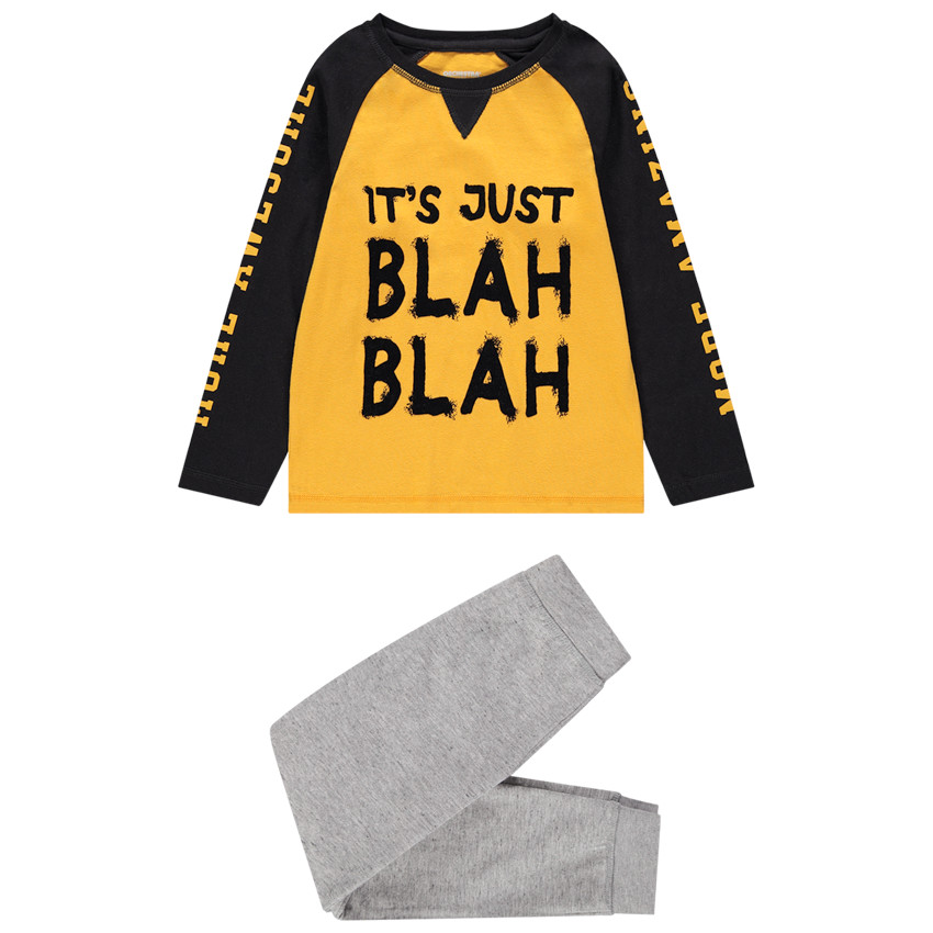 Pyjama en jersey bicolore à message printé 