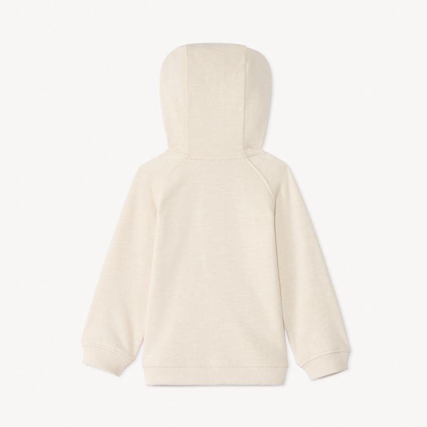 Gilet molleton uni à capuche ourson pour bébé garçon 