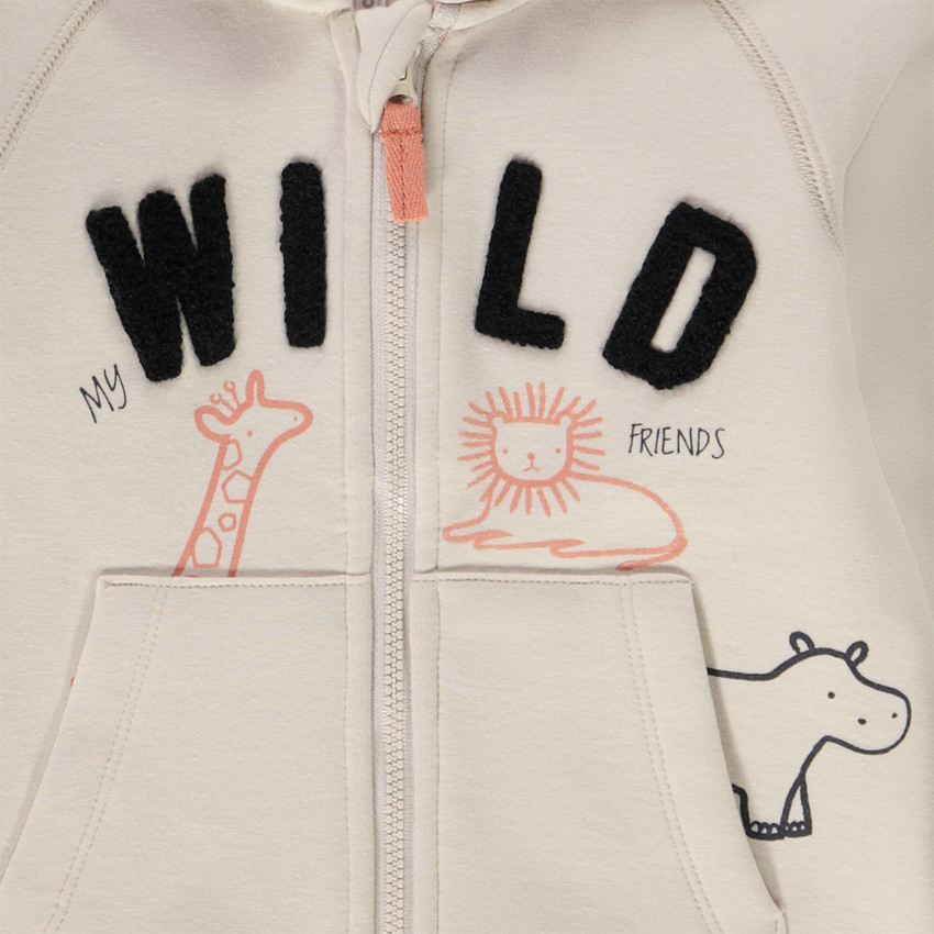 Gilet à capuche en molleton print fantaisie pour bébé garçon 
