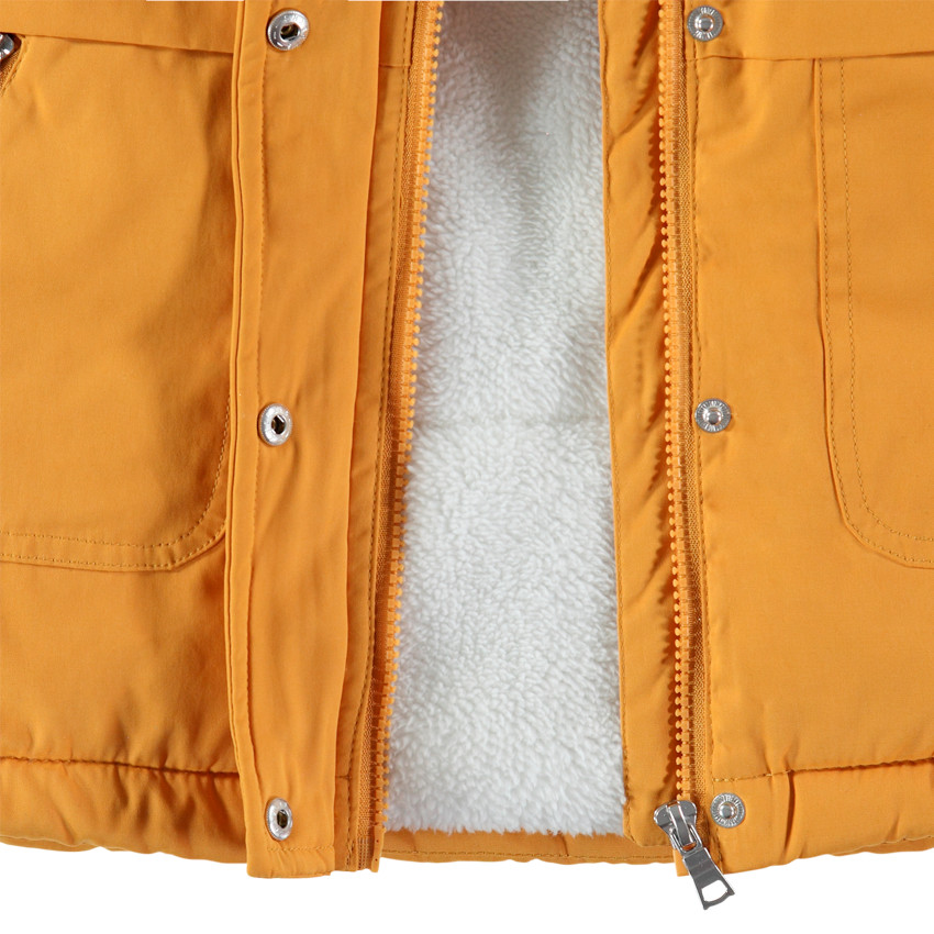 Parka en twill à capuche doublée sherpa 