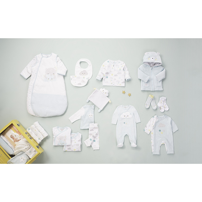 Doudou en velours rayé forme nuage 