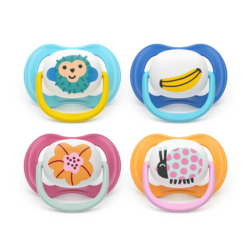 Lot de 2 sucettes silicone 6-18M Ultra Air décorées (lot aléatoire) 