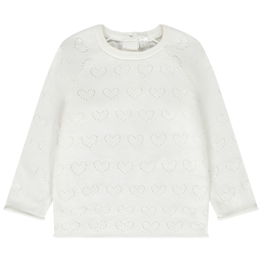 Pull en tricot fantaisie ajouré pour bébé fille