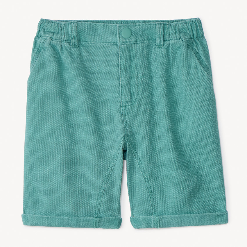 Bermuda uni en toile pour garçon 