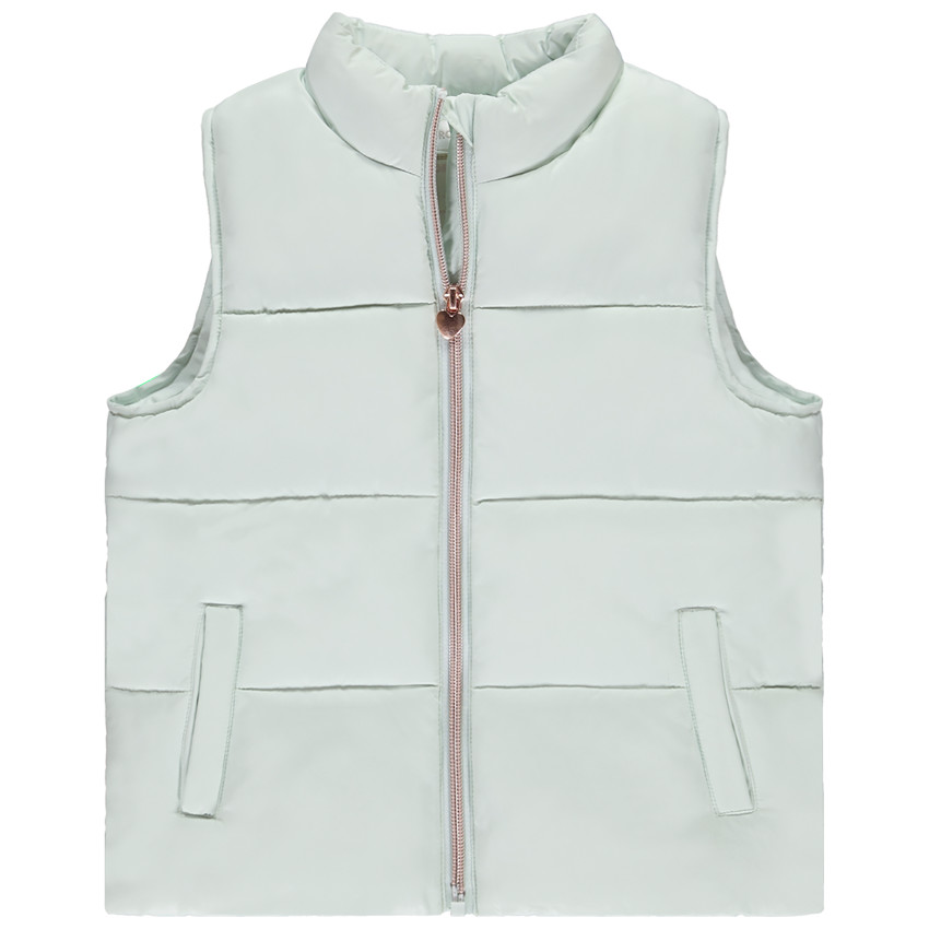 Doudoune sans manches uni en toile mat pour fille