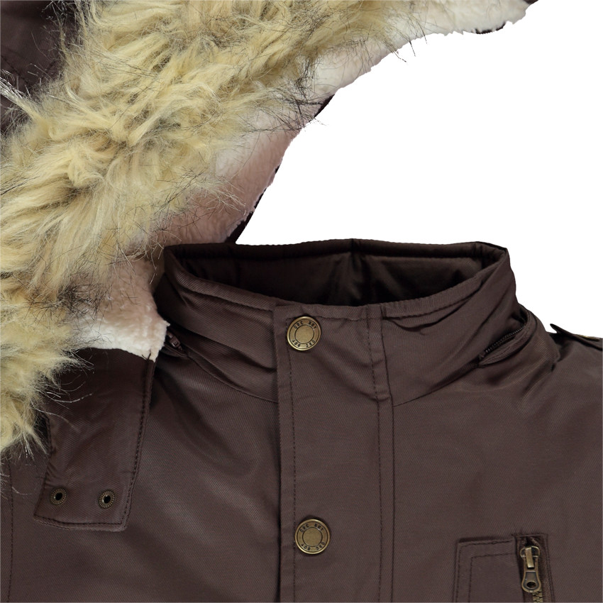 Parka en polyester avec capuche amovible et doublure en sherpa pour garçon 
