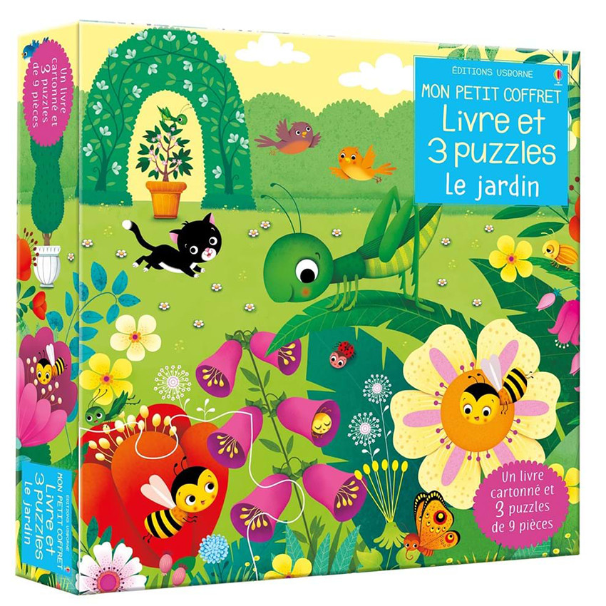 Mon petit coffret - Le jardin - 3 puzzles + 1 livre  