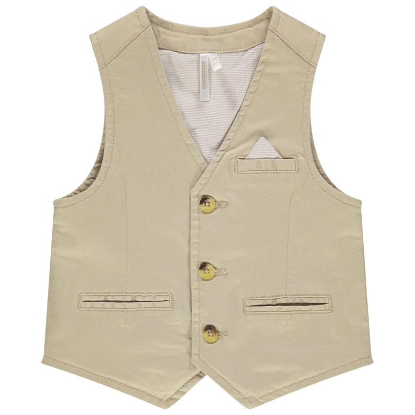 Gilet serveur à doublure rayée et poches 
