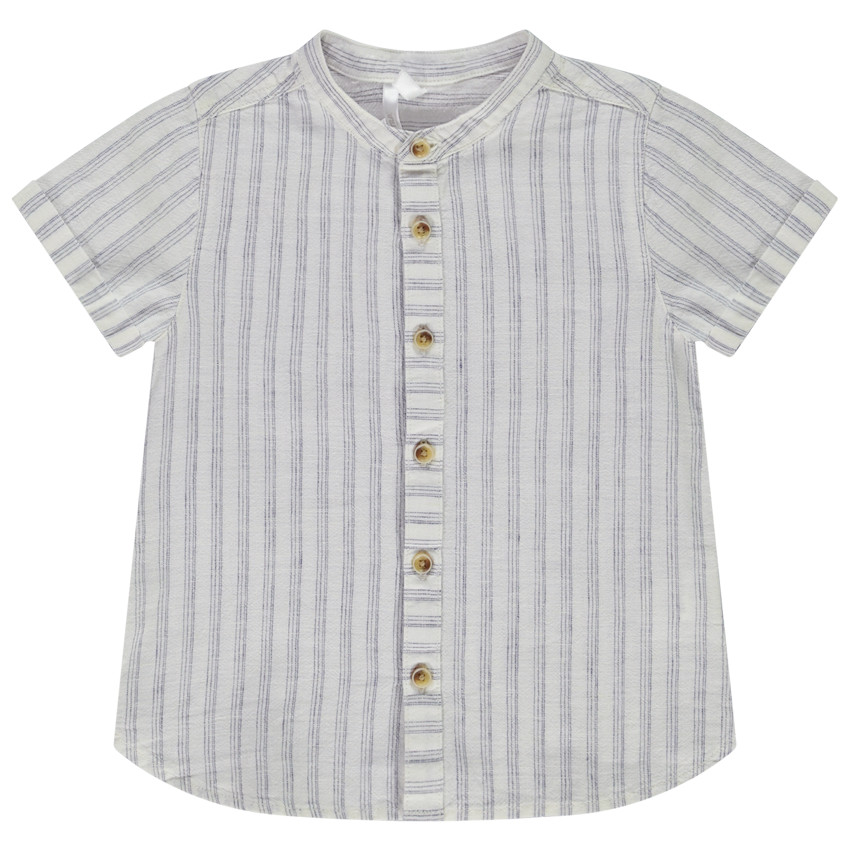 Chemise manches courtes rayée à col mao pour bébé garçon