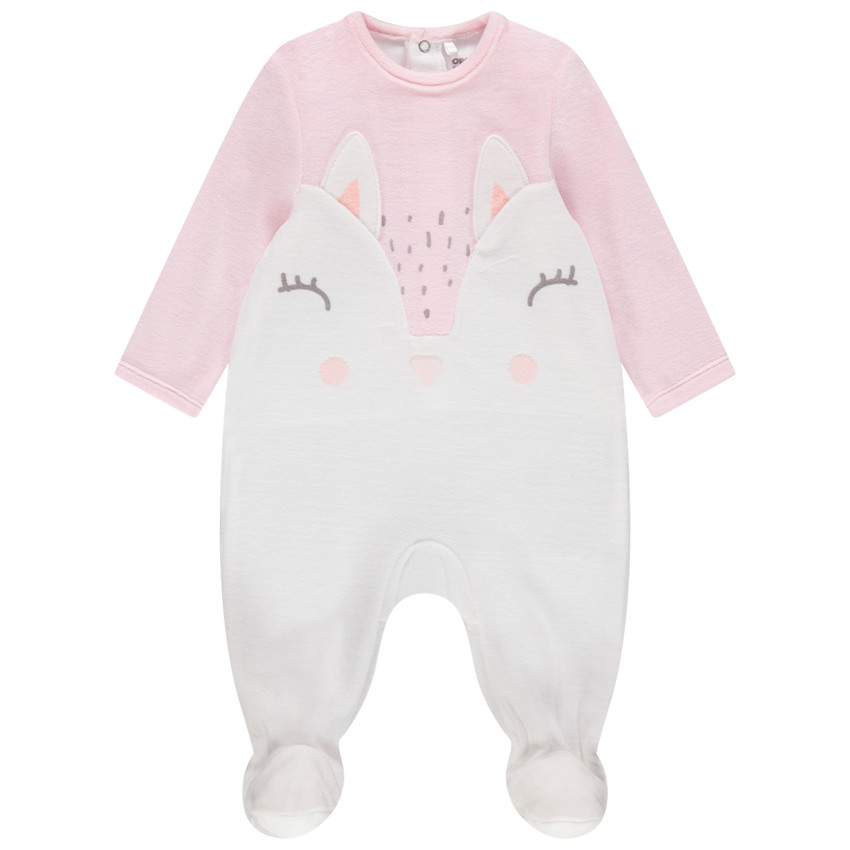 Dors-bien en velours motif lapin 
