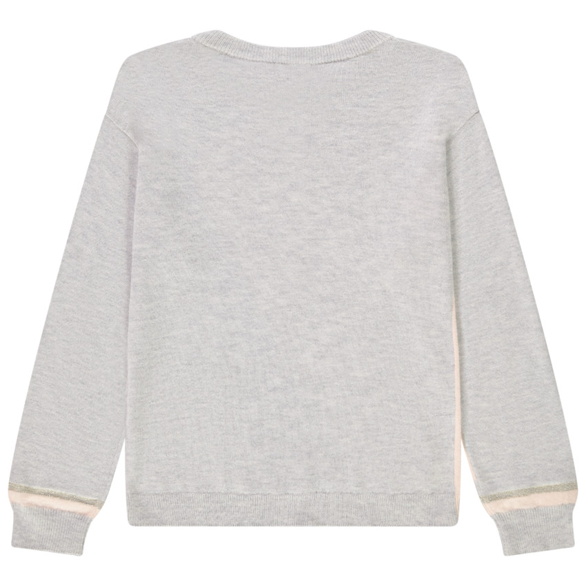 Pull en tricot avec visuel coeur en jacquard pour fille 