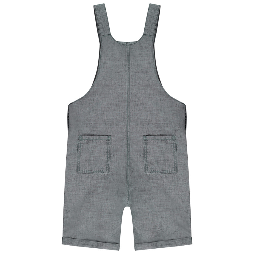 Salopette courte broderies palmiers pour bébé garçon 