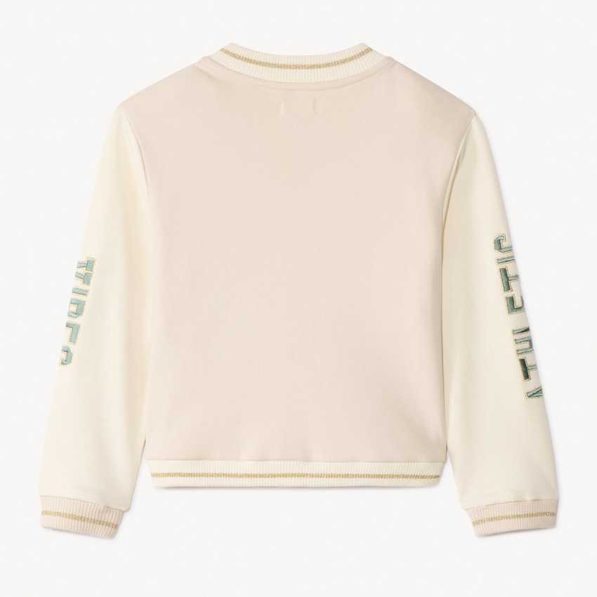 Gilet manches longues style teddy brodé pour fille  