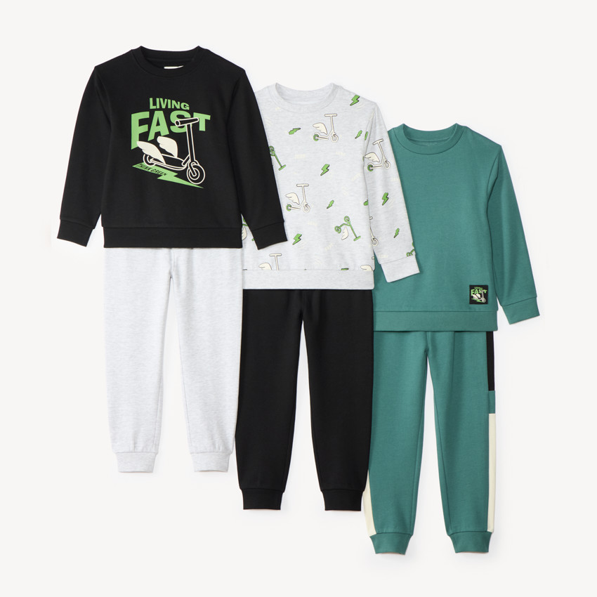 Lot de 3 ensembles de jogging sweat et pantalon garçon 