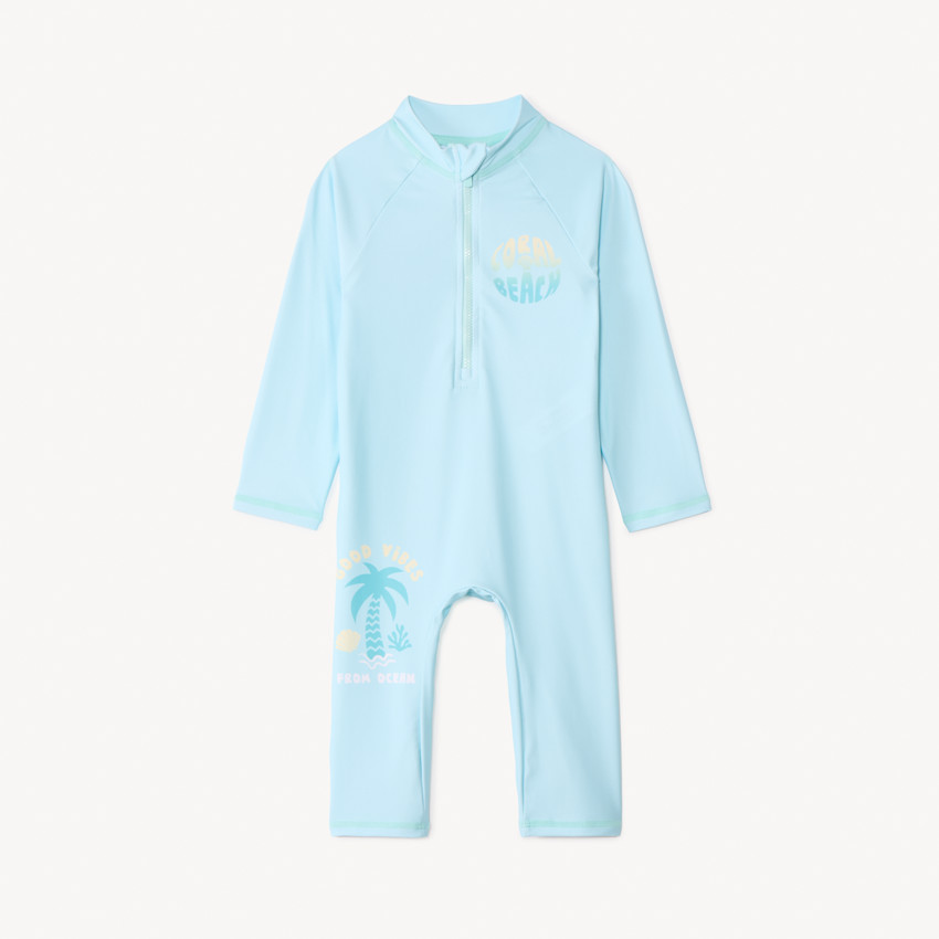 Combinaison de bain manches longues anti-UV print fantaisie pour bébé garçon
