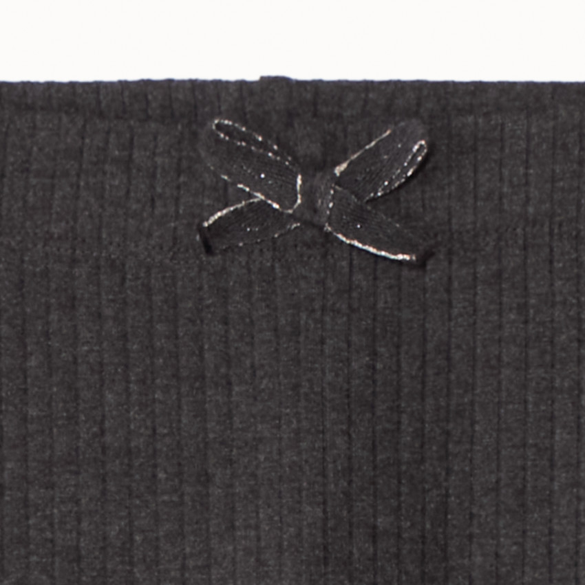 Legging côtelé uni à nœud pour fille 