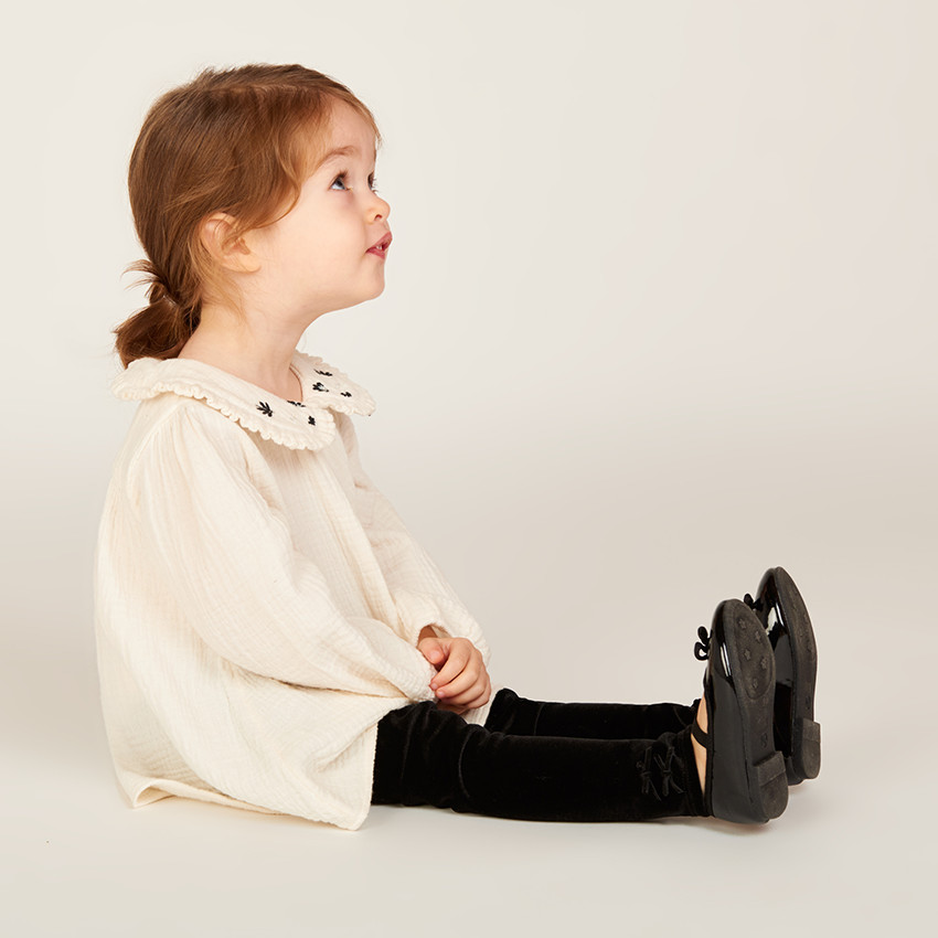 Ensemble 3 pièces avec tunique en tetra pour bébé fille 