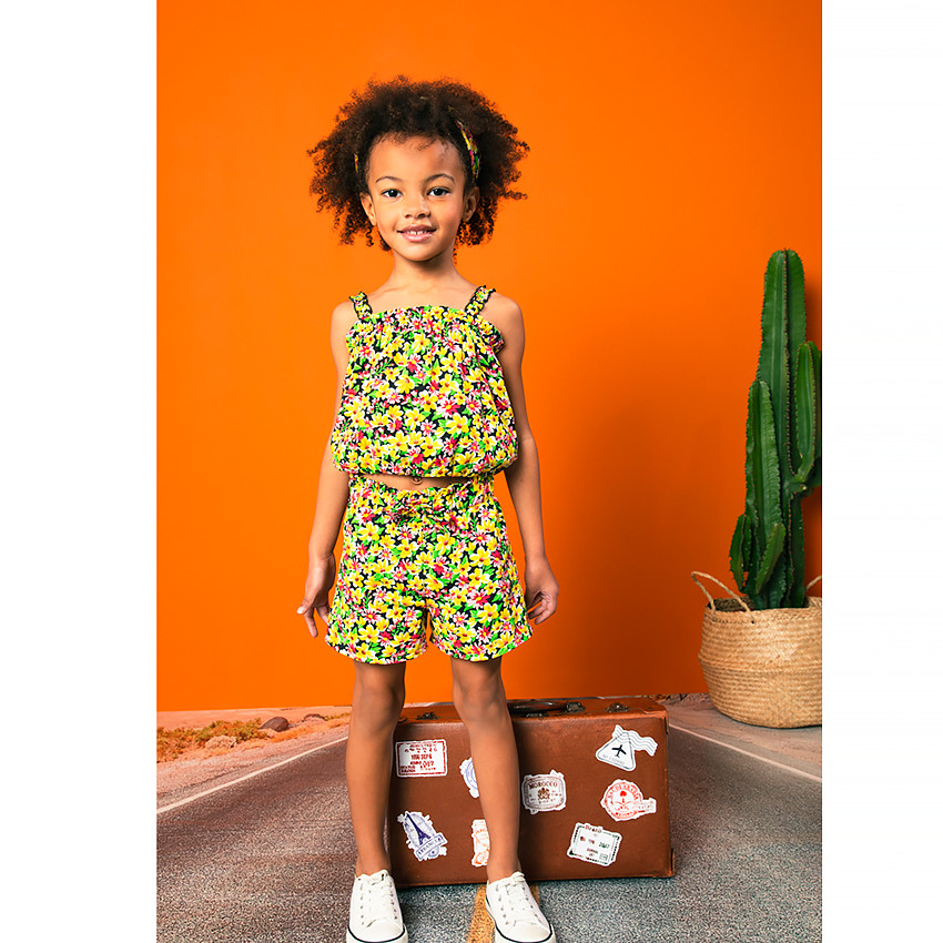Short imprimé fleuri pour fille 
