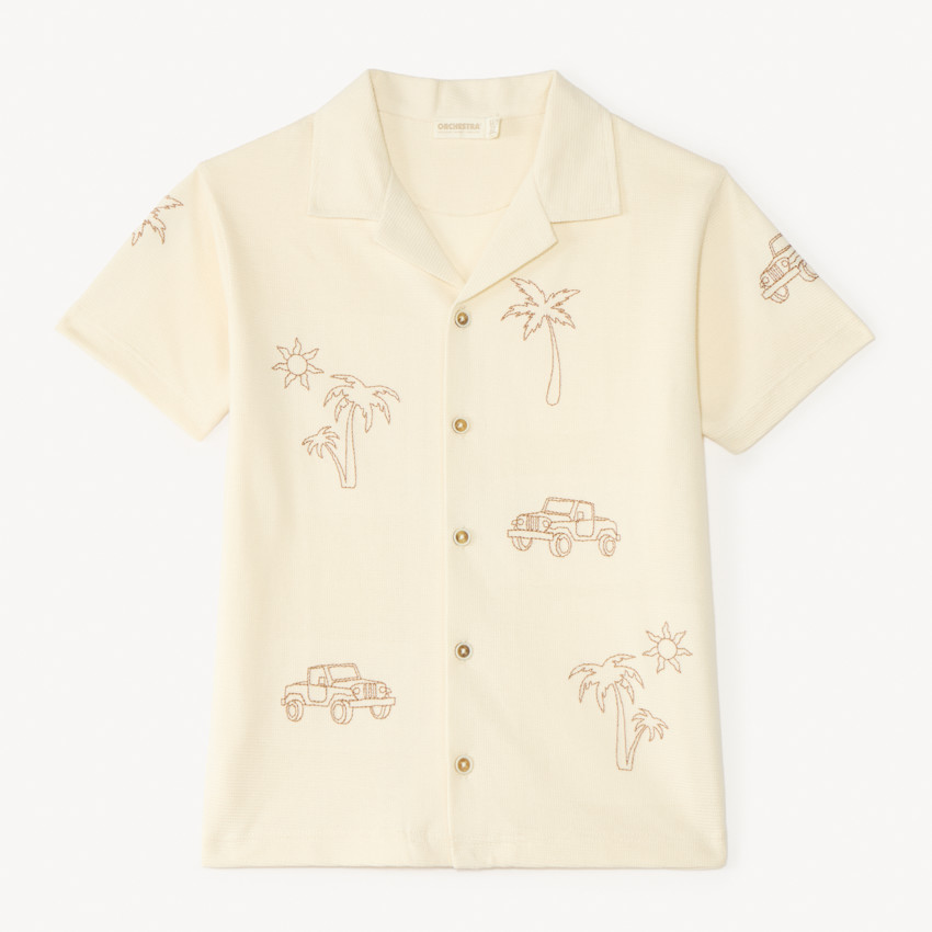 Chemise manches courtes brodée pour garçon  